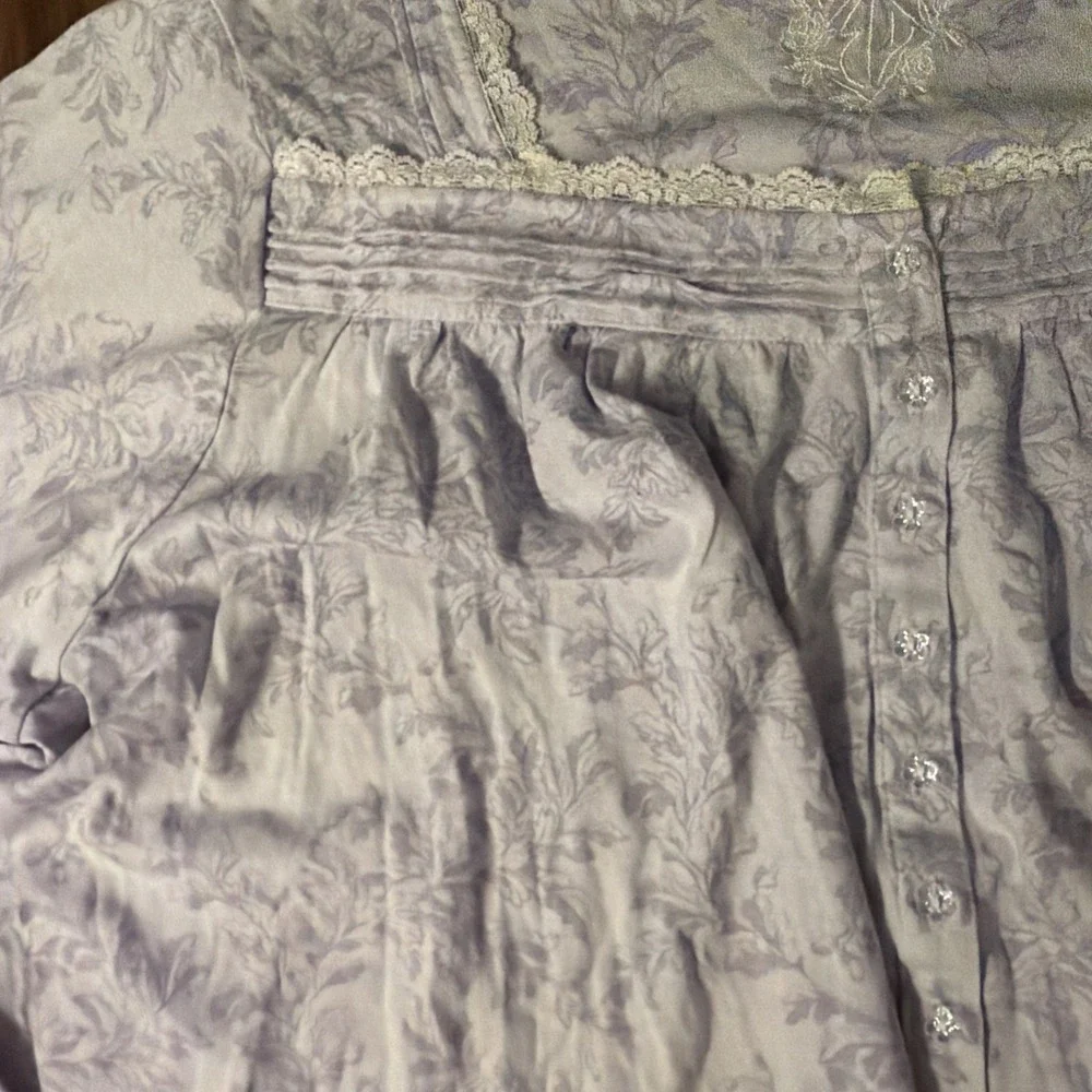 Eileen West Sz LG Soft Modal Lavender Floral Waltz Nightgown Quiet Luxury